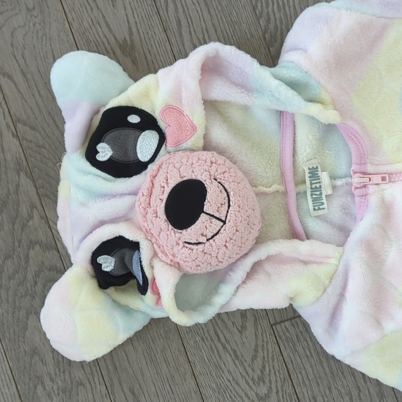 Onzie Kids Pastel Bear Footie Cozy Pajamas Lounge Wear Sz 7-8 Excellent Conditio - Picture 2 of 5